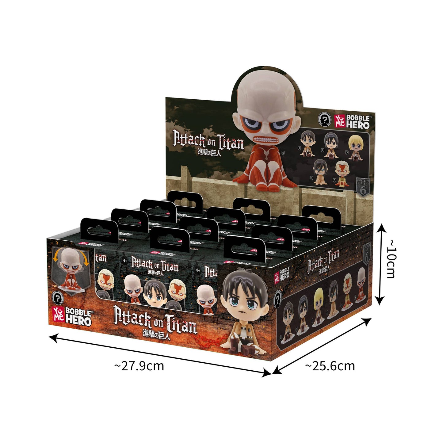 Attack On Titan YuMe Bobble Hero Blind Box - PDQ (12 Units)