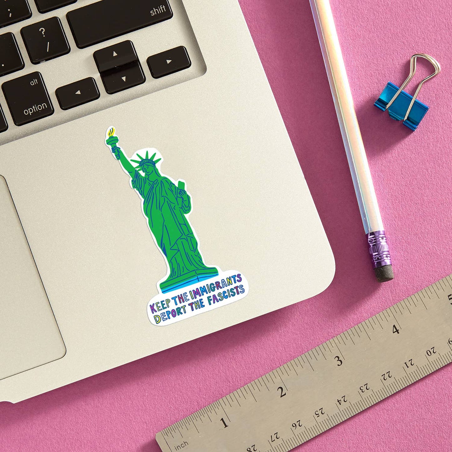 Keep the Immigrants Deport the Fascists NYC Die Cut Sticker